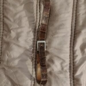 Trafalgar Blue - Brown Matte Crocodile Belt 46" Long